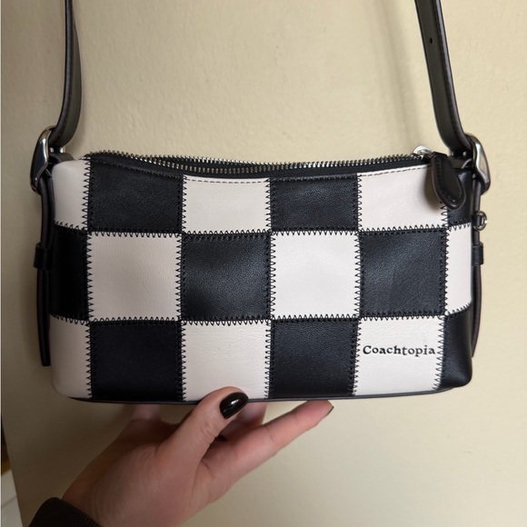 Alter/Ego Small Slouchy Shoulder Bag In Checkerboard Upcrafted Leather - Picture 1 of 12